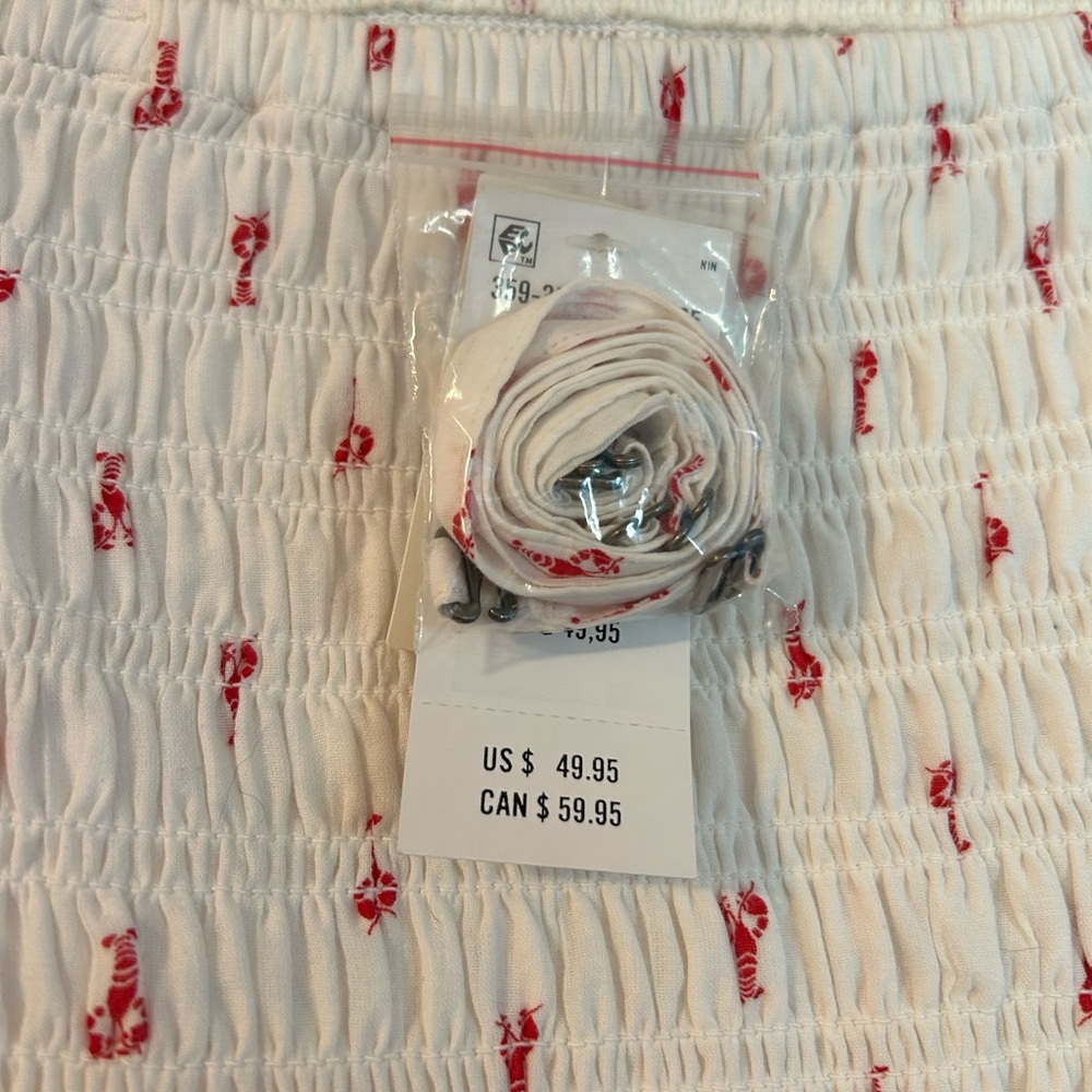 Strapless Smocked Bodice Mini Dress Lobster Print - Picture 5 of 5
